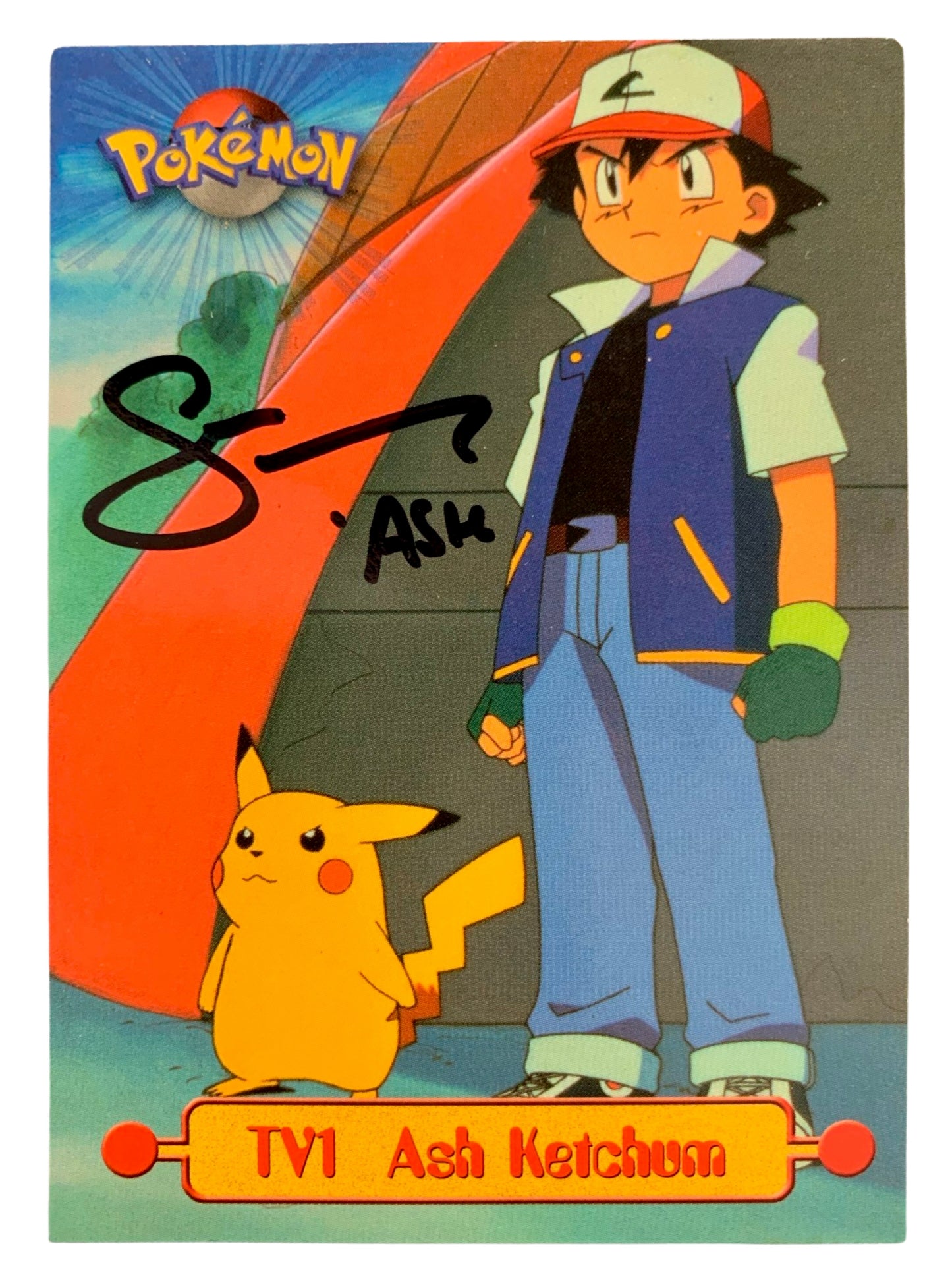 Ash & Pikachu Topps Signed by Sarah Natochenny